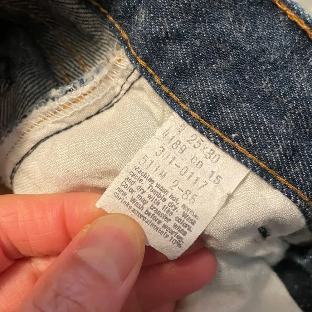 Vintage Levi's 301 NOS Denim Jeans Size 10 25x30 (22x27) Boys Girls Youth USA